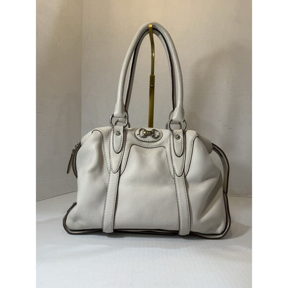 Michael Kors Ivory Leather Satchel Shoulder Bag Large Purse MRSP$299 Slight Wear - Picture 1 of 16